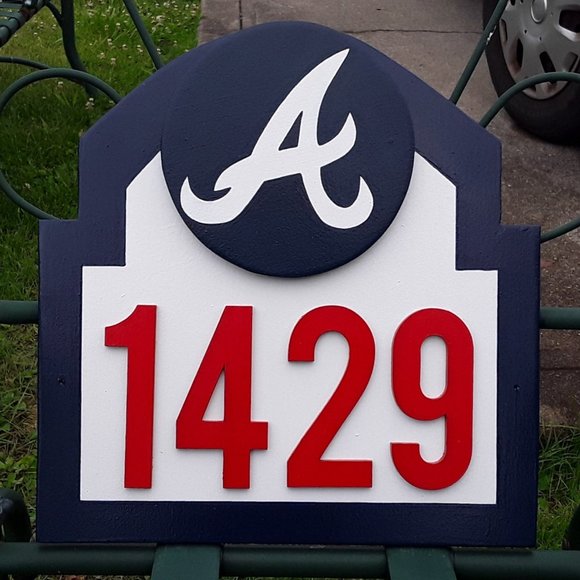 ATLANTA BRAVES Address Sign for your home (with your address) NEW! - Picture 1 of 3